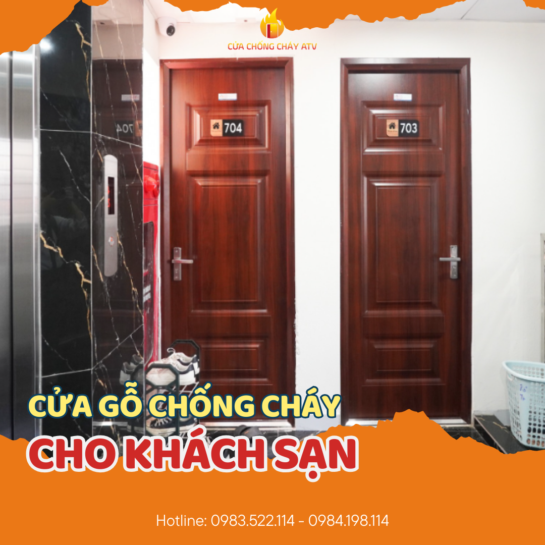 Cửa gỗ chống cháy cho khách sạn năm 2025